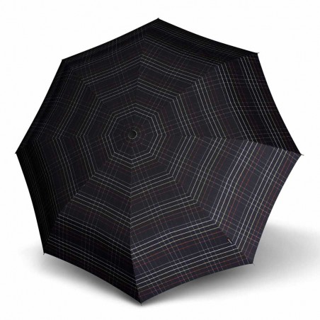 KNIRPS | Parapluie pliant S.570 Large Automatic carreaux noir | Parapluie homme luxe fabriqué en Allemagne