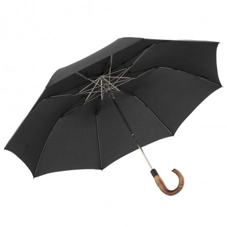 KNIRPS | Parapluie pliant S.570 Large Automatic carreaux noir | Parapluie homme luxe fabriqué en Allemagne