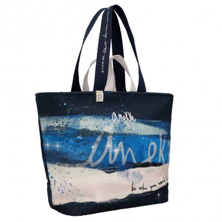 Sac de plage ANEKKE "Star" | Sac femme forme cabas original bleu