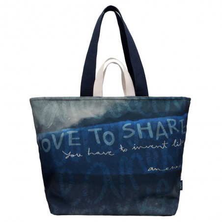 Sac de plage ANEKKE "Star" | Sac femme forme cabas original bleu