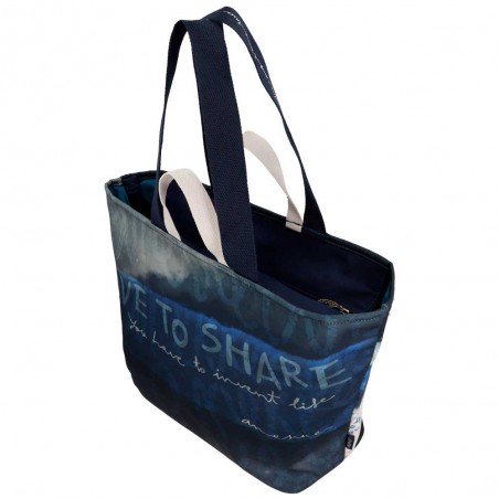 Sac de plage ANEKKE "Star" | Sac femme forme cabas original bleu