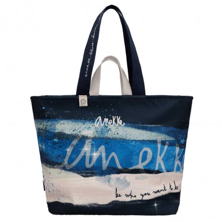 Sac de plage ANEKKE "Star" | Sac femme forme cabas original bleu