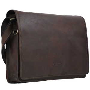 Sac Besace Cuir Vachette - Marron Foncé