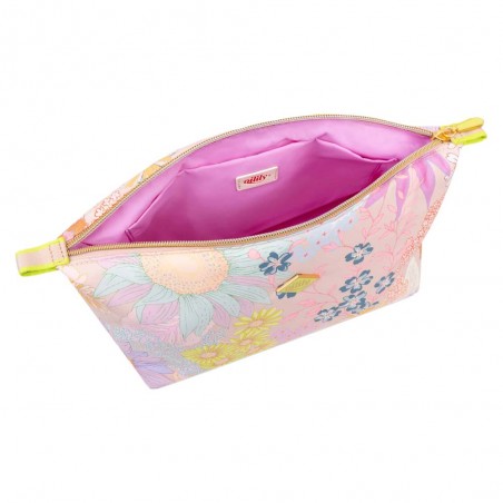 Trousse de toilette femme OILILY "Claire" Lucia imprimé beige | Trousse cosmétique grand format