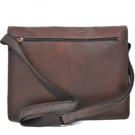 Sac Besace Cuir Vachette - Marron Foncé