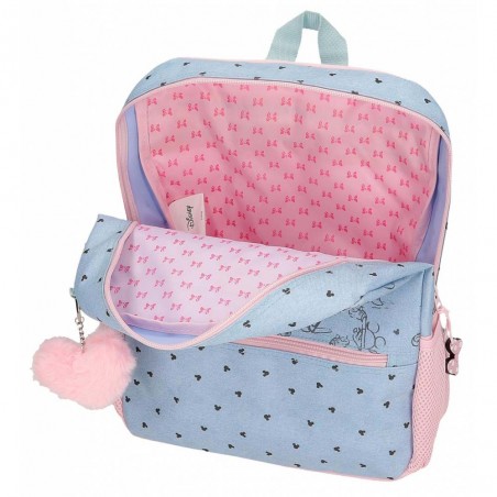 DISNEY | Sac à dos maternelle Minnie "American Darling" ciel/rose | Sac d'école fille dessin animé