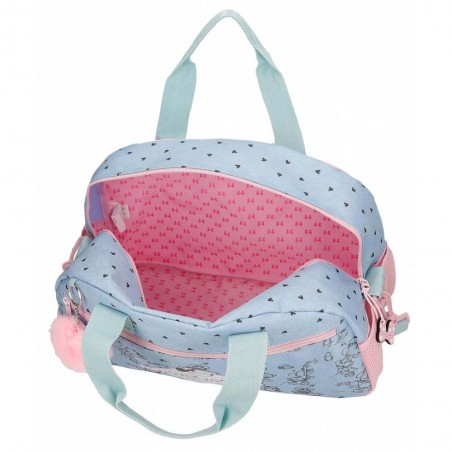 DISNEY | Sac de voyage enfant Minnie "American Darling" ciel/rose | Bagage sport loisirs fille original pas cher