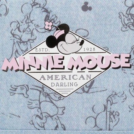 DISNEY | Sac de voyage enfant Minnie "American Darling" ciel/rose | Bagage sport loisirs fille original pas cher