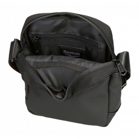 Sacoche homme REEBOK "Roger" noir | Pochette porté croisé toile enduite style sportif