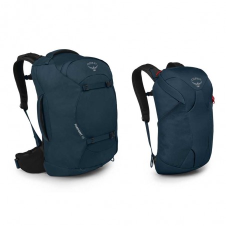 OSPREY | Sac à dos homme Farpoint® 55 muted space blue | Pack promo 2 sacs à dos taille cabine