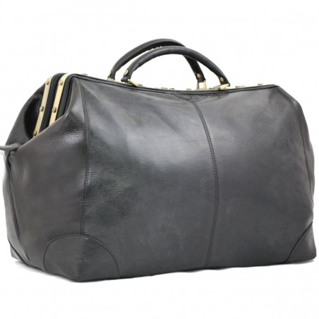 Sac de voyage en cuir KATANA "Diligence" 54cm noir | Bagage style vintage qualité luxe pas cher