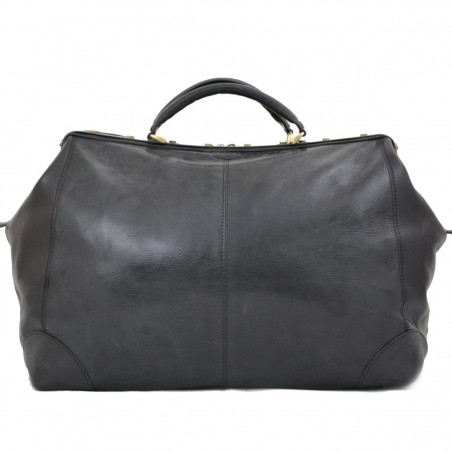 Sac de voyage en cuir KATANA "Diligence" 54cm noir | Bagage style vintage qualité luxe pas cher