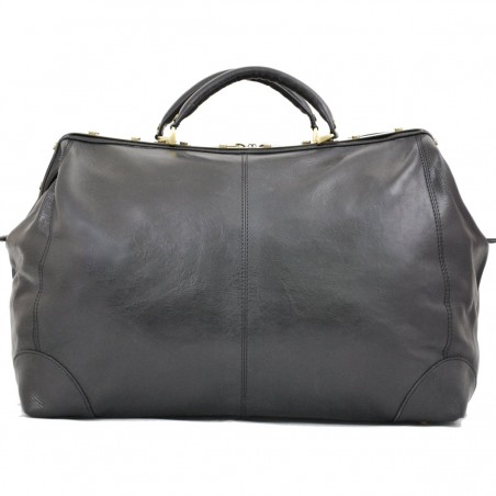 Sac de voyage en cuir KATANA "Diligence" 54cm noir | Bagage style vintage qualité luxe pas cher