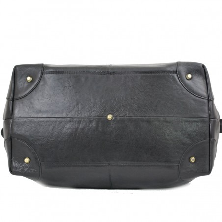 Sac de voyage en cuir KATANA "Diligence" 54cm noir | Bagage style vintage qualité luxe pas cher