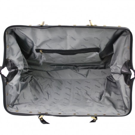 Sac de voyage en cuir KATANA "Diligence" 54cm noir | Bagage style vintage qualité luxe pas cher