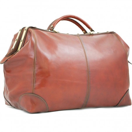 Sac de voyage en cuir KATANA "Diligence" 54cm marron | Bagage style vintage qualité luxe pas cher