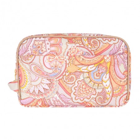 Trousse de toilette double OILILY "Chloé" Paisley sand dollar | Grande trousse cosmétique femme originale