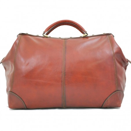 Sac de voyage en cuir KATANA "Diligence" 54cm marron | Bagage style vintage qualité luxe pas cher