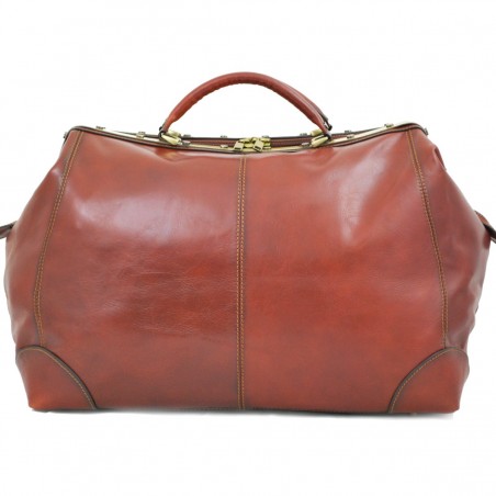 Sac de voyage en cuir KATANA "Diligence" 54cm marron | Bagage style vintage qualité luxe pas cher