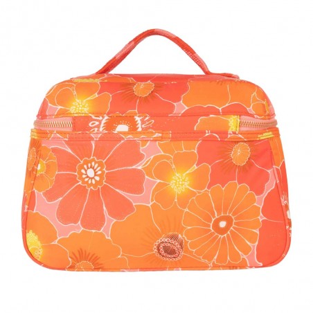 Vanity case OILILY "Coco" Duffy shell pink | Grande trousse de toilette femme imprimé années 60 orange