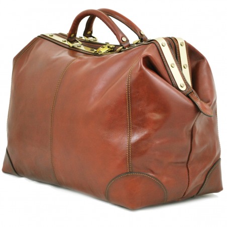 Sac de voyage en cuir KATANA "Diligence" 54cm marron | Bagage style vintage qualité luxe pas cher