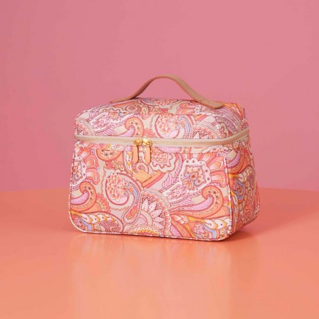 Vanity case OILILY "Coco" Paisley sand dollar | Beauty case grande trousse de toilette femme qualité originale