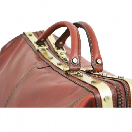 Sac de voyage en cuir KATANA "Diligence" 54cm marron | Bagage style vintage qualité luxe pas cher