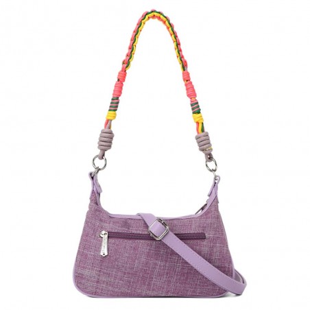 Sac porté épaule LES TROPEZIENNES "Sarek" mauve | Sac bandoulière femme original violet Sac porté épaule LES TROPEZIENNES "Sarek" mauve | Sac bandoulière femme original violet