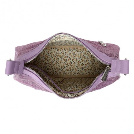 Sac porté épaule LES TROPEZIENNES "Sarek" mauve | Sac bandoulière femme original violet