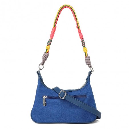 Sac porté épaule LES TROPEZIENNES "Sarek" bleu | Sac bandoulière femme original