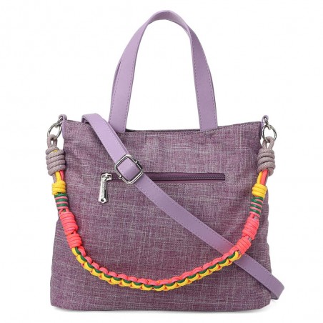 Sac porté main LES TROPEZIENNES "Sarek" mauve | Sac femme original avec bandoulière pas cher Sac porté main LES TROPEZIENNES "Sarek" mauve | Sac femme original avec bandoulière pas cher