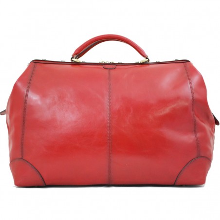 Sac de voyage en cuir KATANA "Diligence" 54cm rouge | Bagage style vintage qualité luxe pas cher