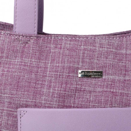 Sac porté main LES TROPEZIENNES "Sarek" mauve | Sac femme original avec bandoulière pas cher