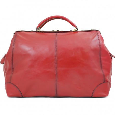 Sac de voyage en cuir KATANA "Diligence" 54cm rouge | Bagage style vintage qualité luxe pas cher