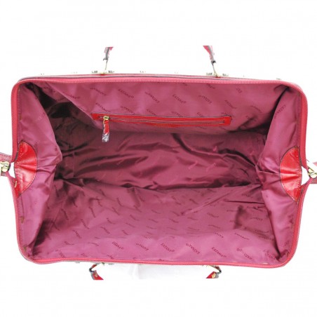 Sac de voyage en cuir KATANA "Diligence" 54cm rouge | Bagage style vintage qualité luxe pas cher