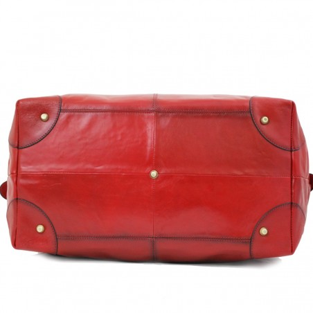 Sac de voyage en cuir KATANA "Diligence" 54cm rouge | Bagage style vintage qualité luxe pas cher