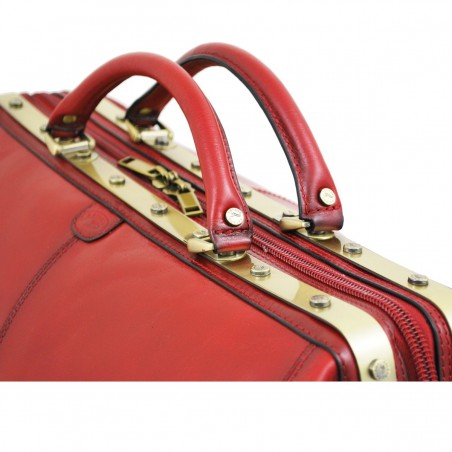 Sac de voyage en cuir KATANA "Diligence" 54cm rouge | Bagage style vintage qualité luxe pas cher