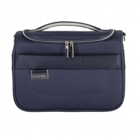 Vanity case souple TRAVELITE "Miigo" bleu profond | Beauty case semi-rigide toile haute qualité allemande