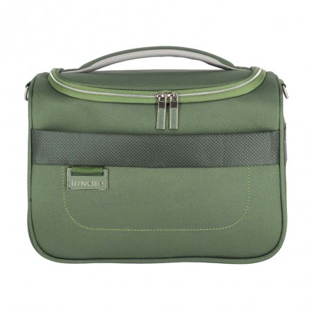 Vanity case souple TRAVELITE "Miigo" vert matcha | Beauty case semi-rigide toile haute qualité allemande