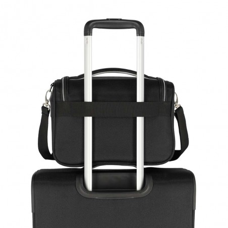 Vanity case souple TRAVELITE "Miigo" noir | Beauty case semi-rigide toile haute qualité allemande