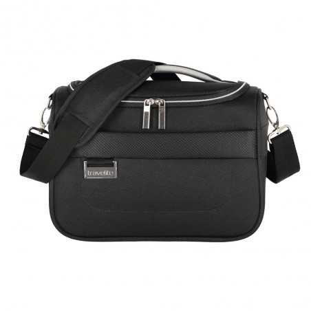 Vanity case souple TRAVELITE "Miigo" noir | Beauty case semi-rigide toile haute qualité allemande