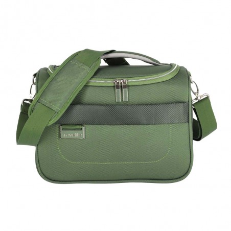 Vanity case souple TRAVELITE "Miigo" vert matcha | Beauty case semi-rigide toile haute qualité allemande