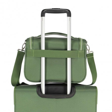 Vanity case souple TRAVELITE "Miigo" vert matcha | Beauty case semi-rigide toile haute qualité allemande