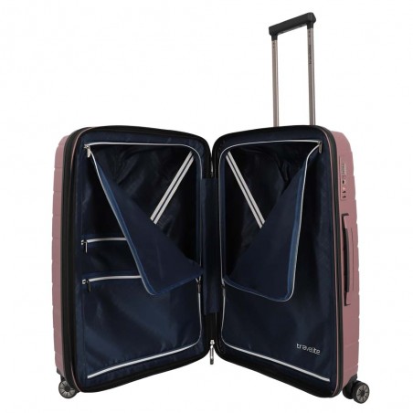 Valise soute M TRAVELITE "Air Base" lilas | Valise 67cm extensible 4 roues coque solide qualité allemande