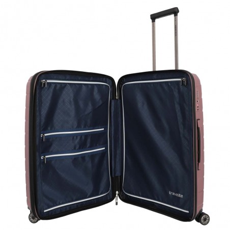 Valise soute M TRAVELITE "Air Base" lilas | Valise 67cm extensible 4 roues coque solide qualité allemande