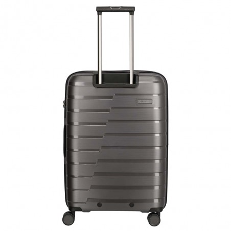 Valise soute M TRAVELITE "Air Base" anthracite | Valise 67cm extensible 4 roues coque solide qualité allemande