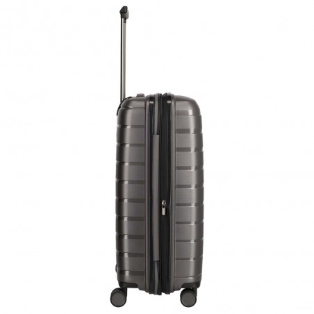 Valise soute M TRAVELITE "Air Base" anthracite | Valise 67cm extensible 4 roues coque solide qualité allemande