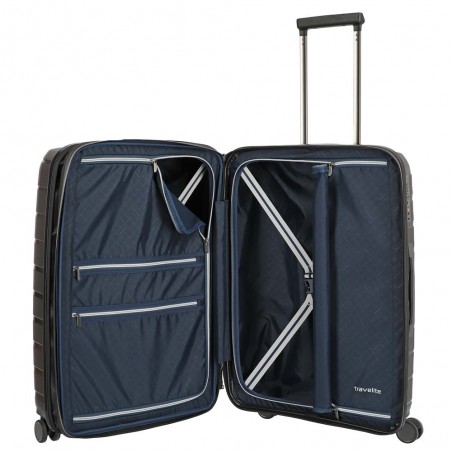 Valise soute M TRAVELITE "Air Base" anthracite | Valise 67cm extensible 4 roues coque solide qualité allemande