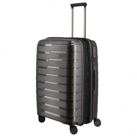 Valise soute M TRAVELITE "Air Base" anthracite | Valise 67cm extensible 4 roues coque solide qualité allemande