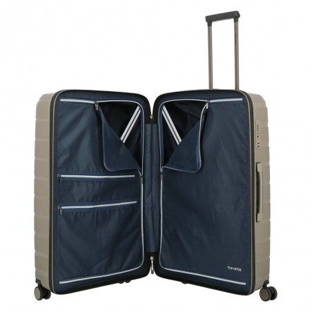 Valise soute L TRAVELITE "Air Base" champagne | Grande valise 77cm 105L 4 roues coque solide qualité allemande